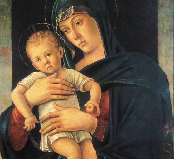 Bellini Giovanni: Madonna col Bambino, cm. 83 x 62, Pinacoteca di Brera, Milano